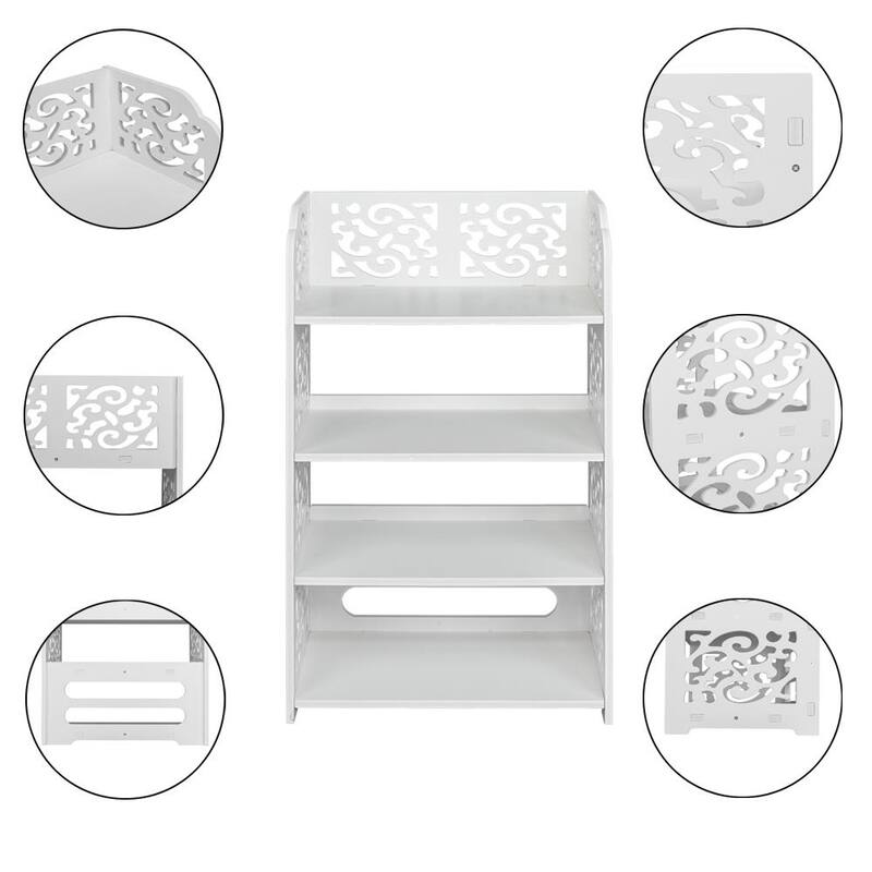 4 Tier Home Storage Organizer Standing Shoe Rack Shelf Cabinet