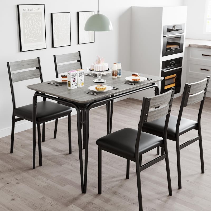 Farmhouse 5-Piece Dining Set - Grey