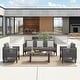 preview thumbnail 3 of 14, Corvus Iona 4-piece Patio Eucalyptus Wood and Rope Sofa Seating Set with Sunbrella Fabric