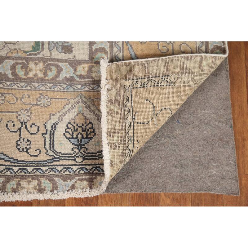 Geometric Tabriz Persian Vintage Area Rug Handmade Wool Carpet - 9'7" x 12'9"