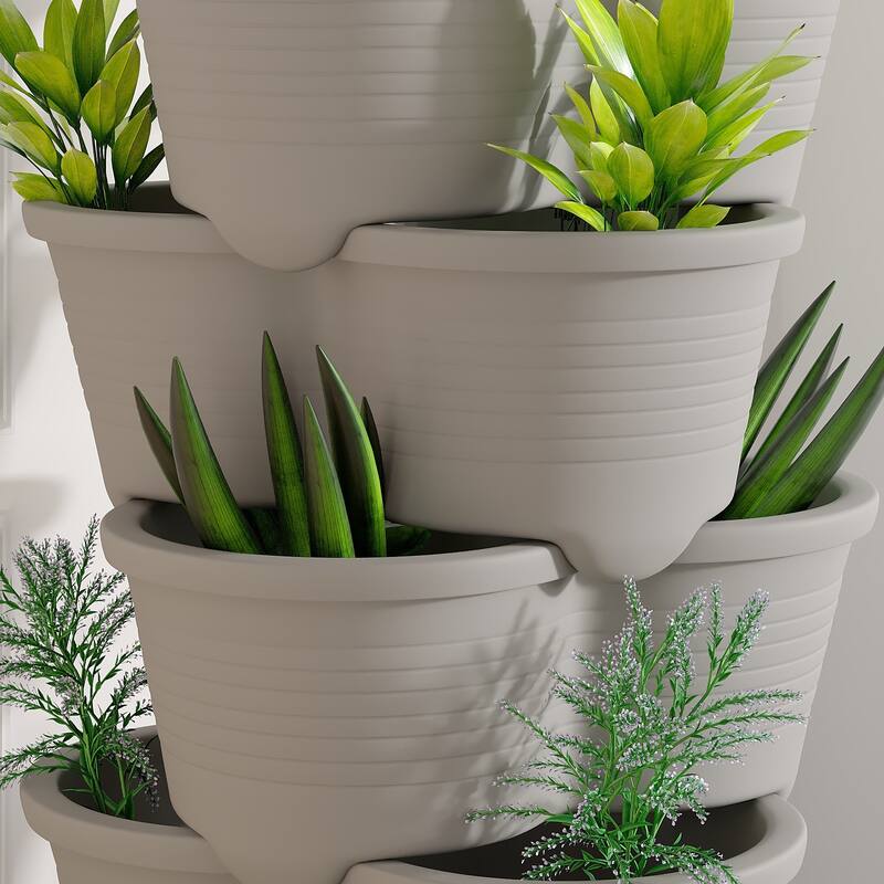 2 Pack Vertical Strawberry Planter, 5 Tier Hanging Vertical Gardening Planter, Stackable Garden Tower Pot for Flowers