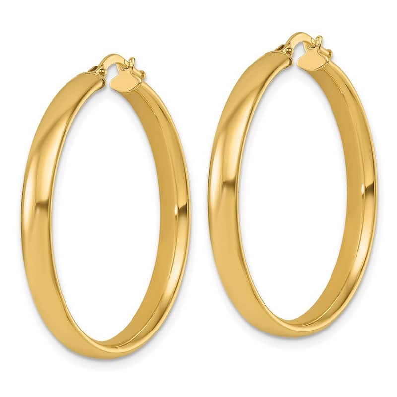 Curata 14k Yellow Gold Medium Polished 35x3Hoop Earrings