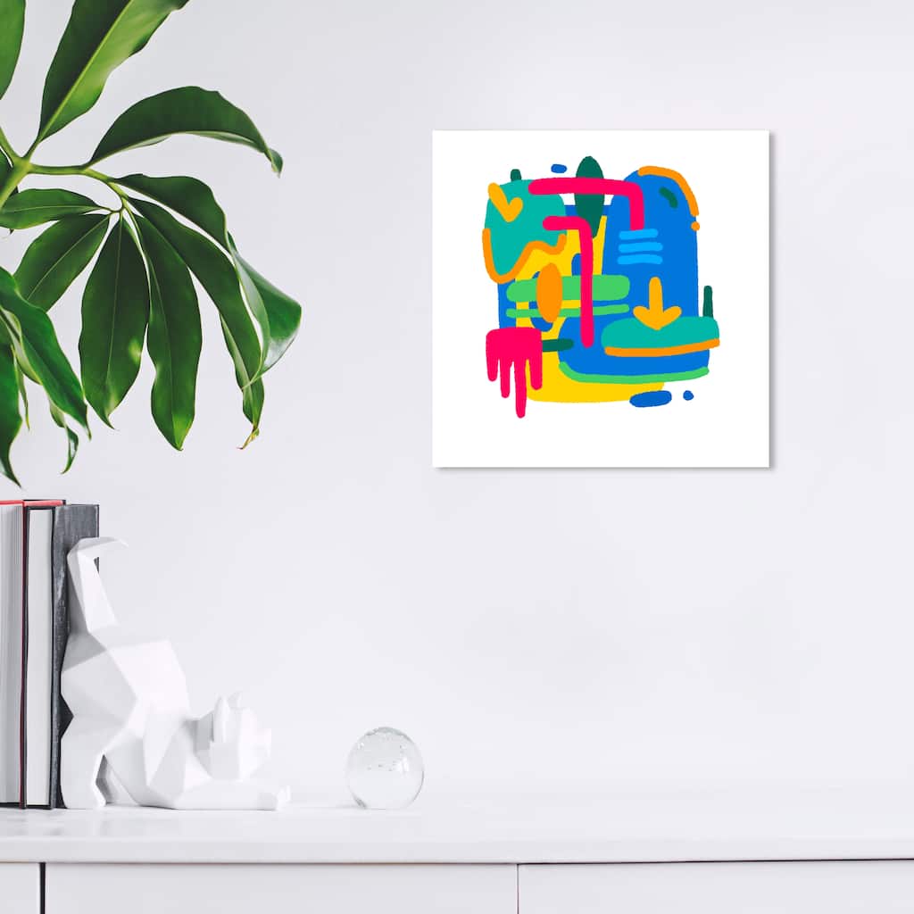 Wynwood Studio Canvas Abstract Jungle Map Amalgum Blue and Modern & Contemporary Wall Art Canvas Print