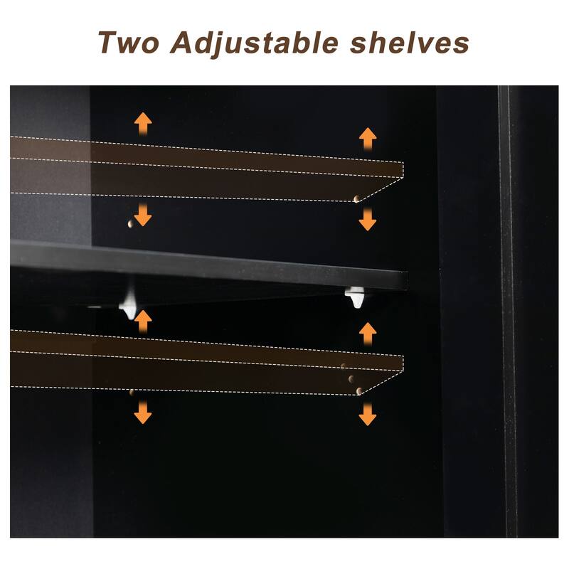 61" Sideboard Buffet Cabinet with Storage Adjustable Shelves