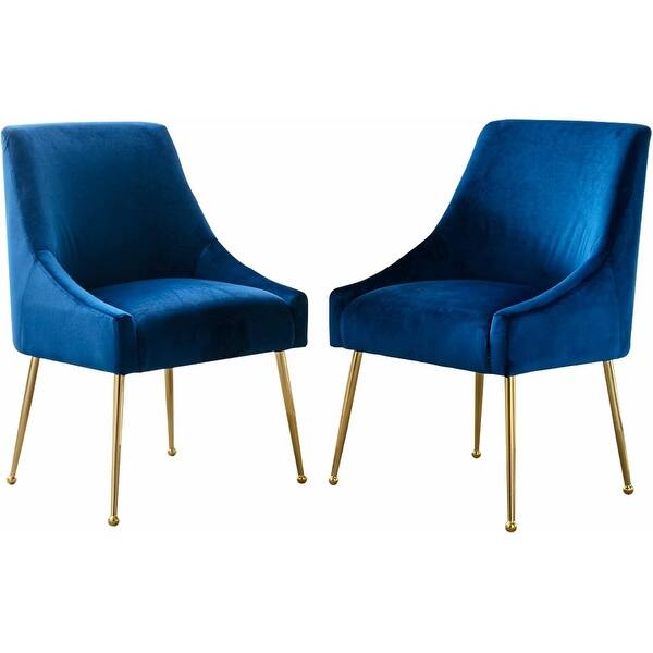Modern Velvet Dining Chairs Set of 2 with Gold Metal Legs - Bed Bath ...