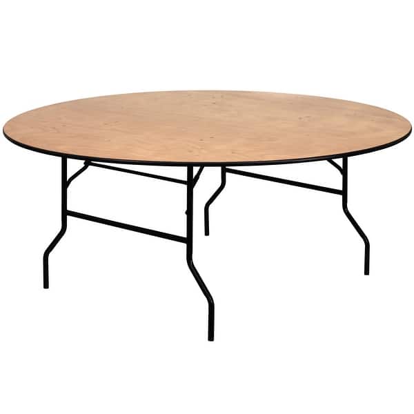 Round Wood Folding Banquet Table with Finished Top Overstock 10611481