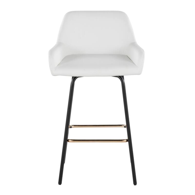 Porch & Den Galotti Fixed Height Counter Stool with Metal Legs & Square Footrest (Set of 2)