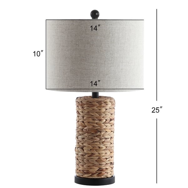 dimension image slide 1 of 2, Enzo 25" Coastal Water Hyacinth LED Table Lamp, (Set of 2), by JONATHAN Y