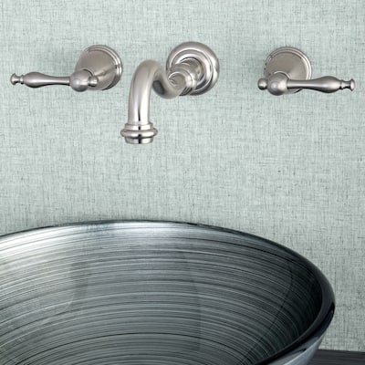 Kingston Brass Vintage Two-Handle 3-Hole Wall Mount Bathroom Faucet