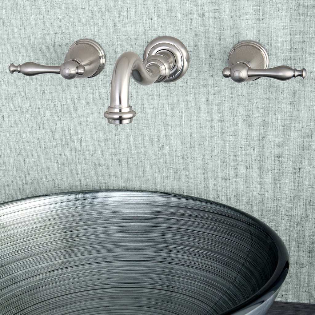 Kingston Brass Vintage Two-Handle 3-Hole Wall Mount Bathroom Faucet
