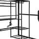 preview thumbnail 17 of 15, Full Size Gaming Loft Bed with Built-in Work Station, Open Wardrobe and LED Light, Metal Loft Bedframe with Storage Shelves
