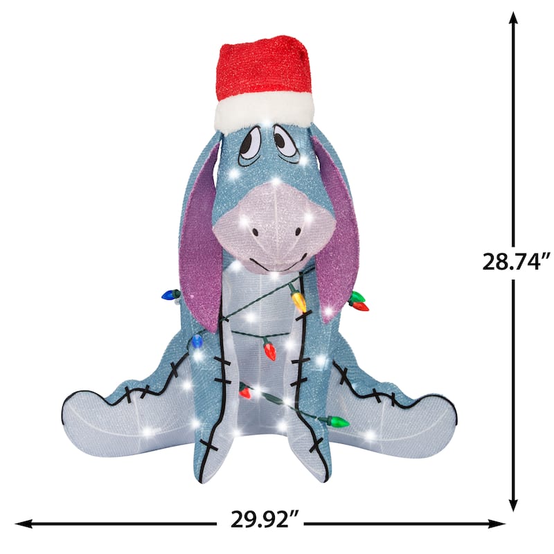 3D Holiday Lighted Tinsel Sculpture-Eeyore-28"-Disney