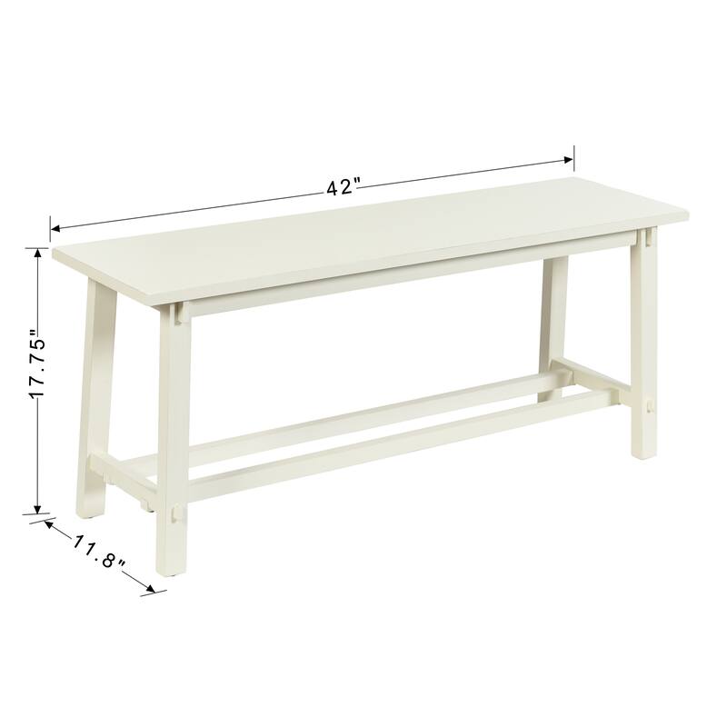 StyleCraft Mabel Slatted Utility Bench - 11.8" D x 42" W x 18" H