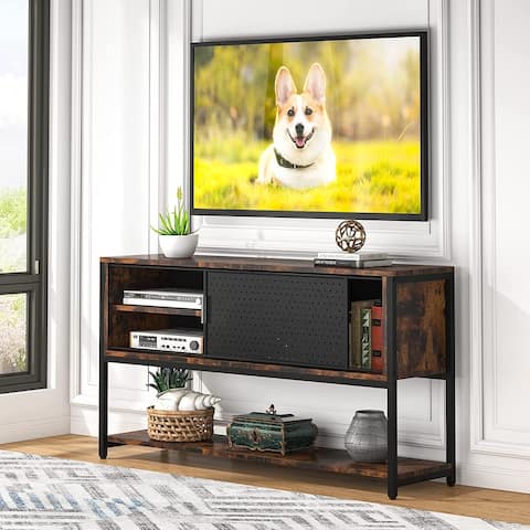 TV Stand for TVs up to 65 Inches, Rustic TV Console Table with Storage Shelves for Living Room