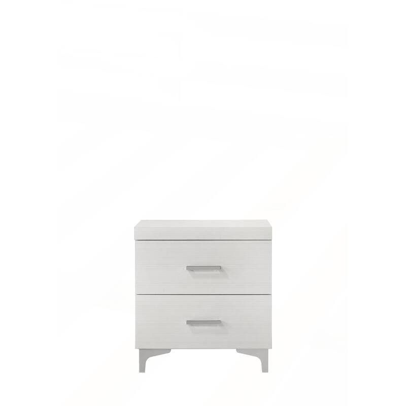 White Finish Nightstand with Dovetail Drawers and Metal Glides for Enhanced Durability and Storage - White - 2-drawer