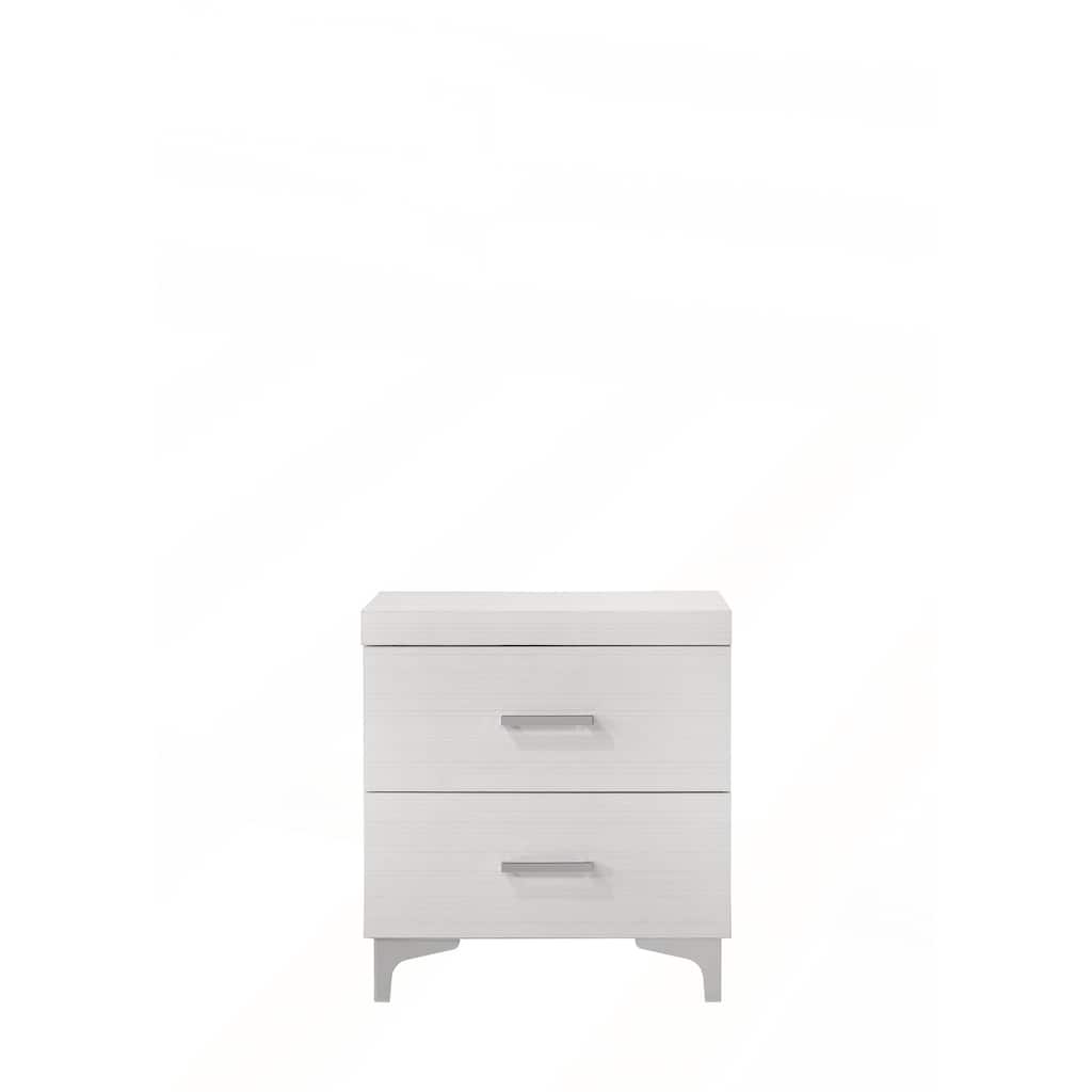 White Finish Nightstand with Dovetail Drawers and Metal Glides for Enhanced Durability and Storage