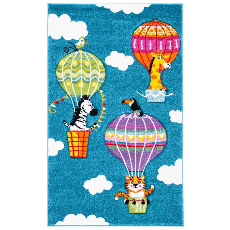SAFAVIEH Carousel Kids Bengul Hot Air Balloon Rug - 2' x 3' - Blue/Green - Rectangle
