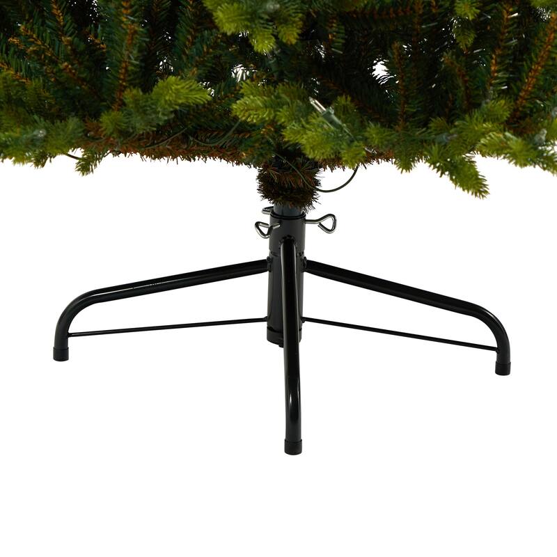 7ft Artificial Christmas Tree with Lights - Holiday Decor, Realistic Fir Tree, Pre-Lit Christmas Tree - Green - 84