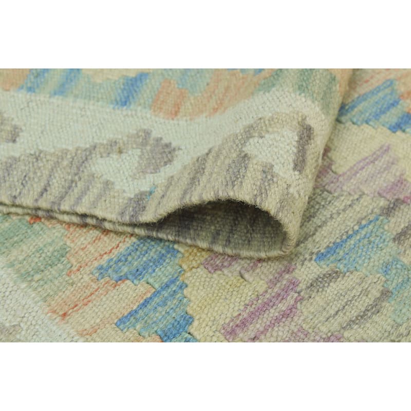 Sun Faded Flatweave Terrell Blue/Ivory Rug - 2'7" x 4'4"