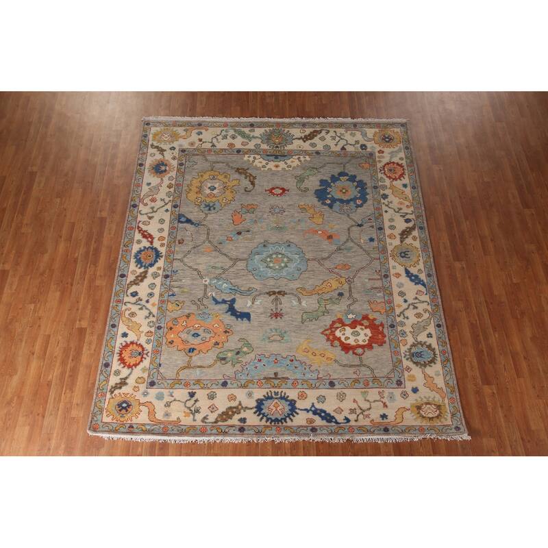 Oushak Oriental Area Rug Handmade Wool Carpet - 8'2" x 9'7"