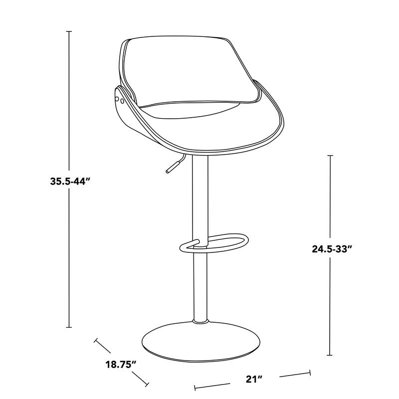 Carson Carrington Svetlana Adjustable Bar Stool with Rounded T Footrest (Set of 3)