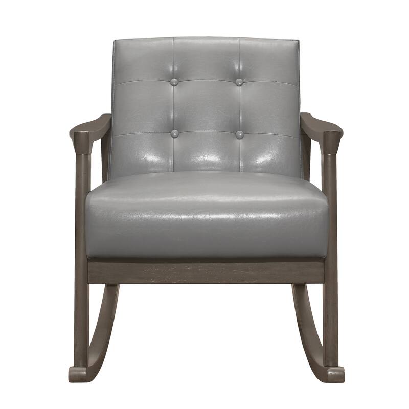 Rivulet Tufted Wood Arm Rocking Chair