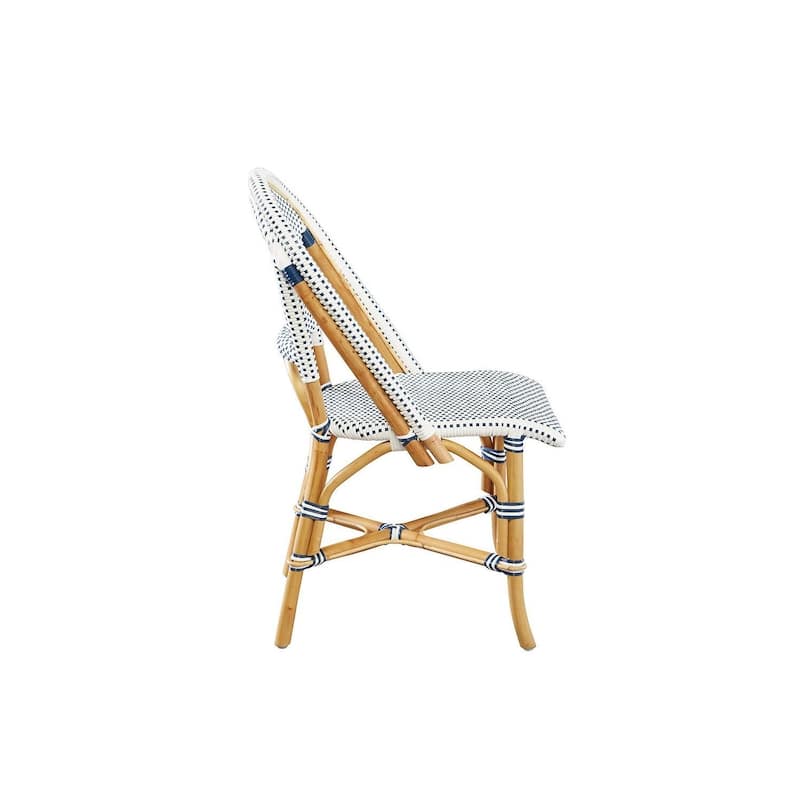 Furniture Classics Leroy Rattan Dining Chair, Blue/ White