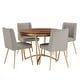 preview thumbnail 23 of 26, Vanderson Natural Wood and Gold Dining Set by iNSPIRE Q Modern 5-Piece Set - Ash Grey