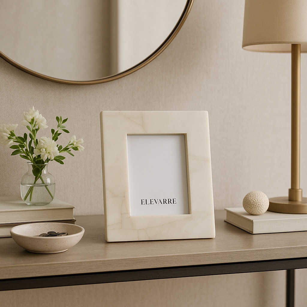 Quartz Rectangular Decorative Photo Frame - White