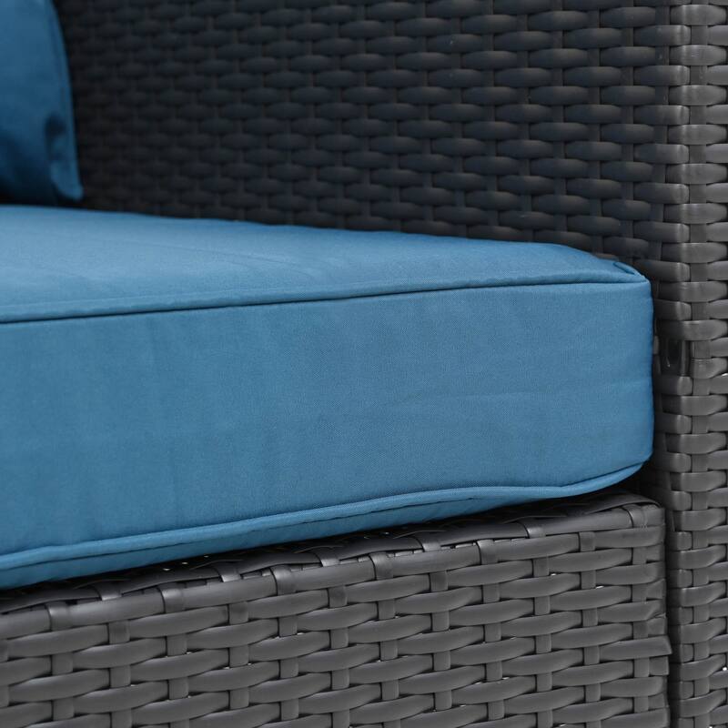 10-Piece Outdoor Rattan Sectional Sofa Set with Storage Table & Cushions