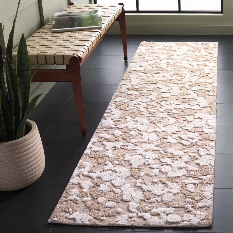 SAFAVIEH Handmade Casablanca Charitini Wool Rug - 2'3" x 8' Runner - Beige/Ivory