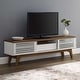 preview thumbnail 30 of 38, Render Low Profile 59 Inch TV Stand in Walnut / White