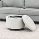 preview thumbnail 6 of 20, Adeco 20" Wide Button Tufted Round Storage Ottoman with Casters