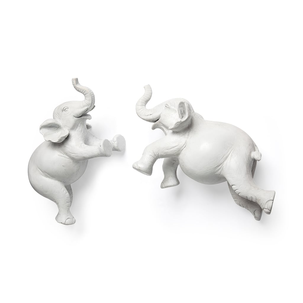 Maynard Set of 2 White Elephant Wall Decorations