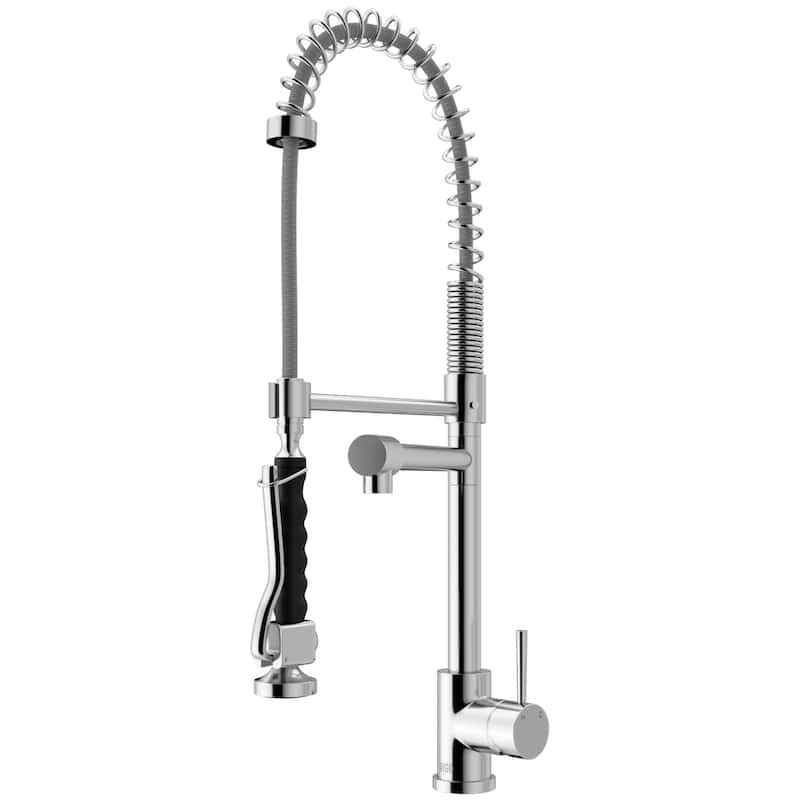 VIGO Zurich 27" H Single Handle Pull-Down Sprayer Kitchen Faucet - Without Extras - Chrome