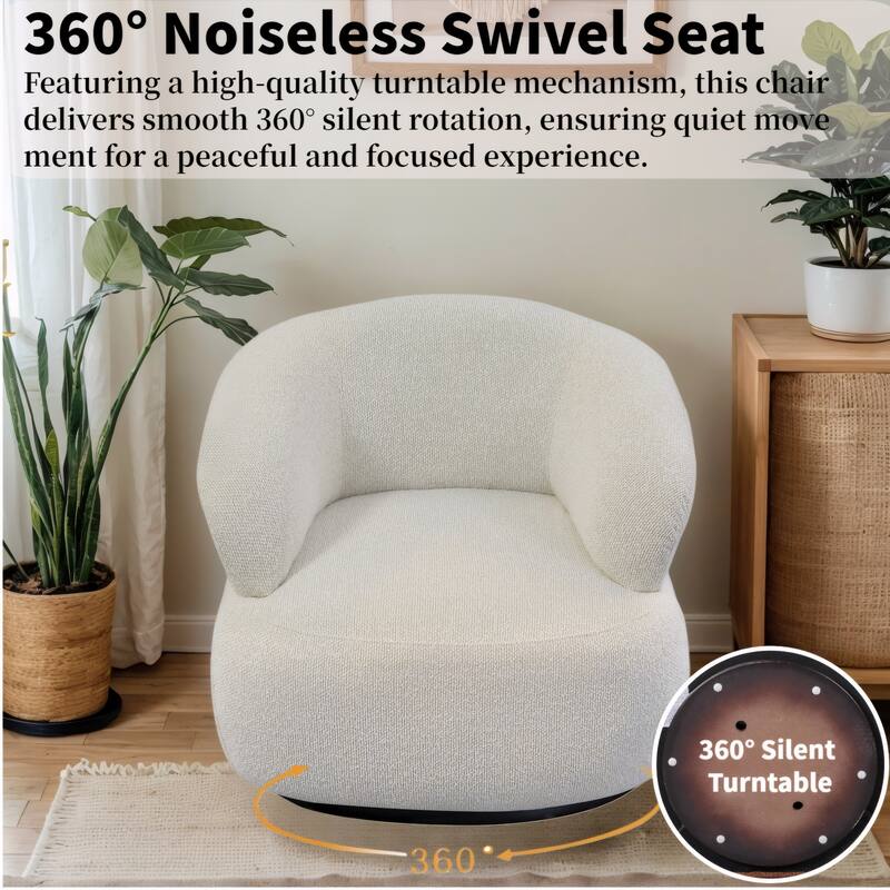 Kieon 33"W 360 Swivel Modern Barrel Chair Accent Chair Set of 2