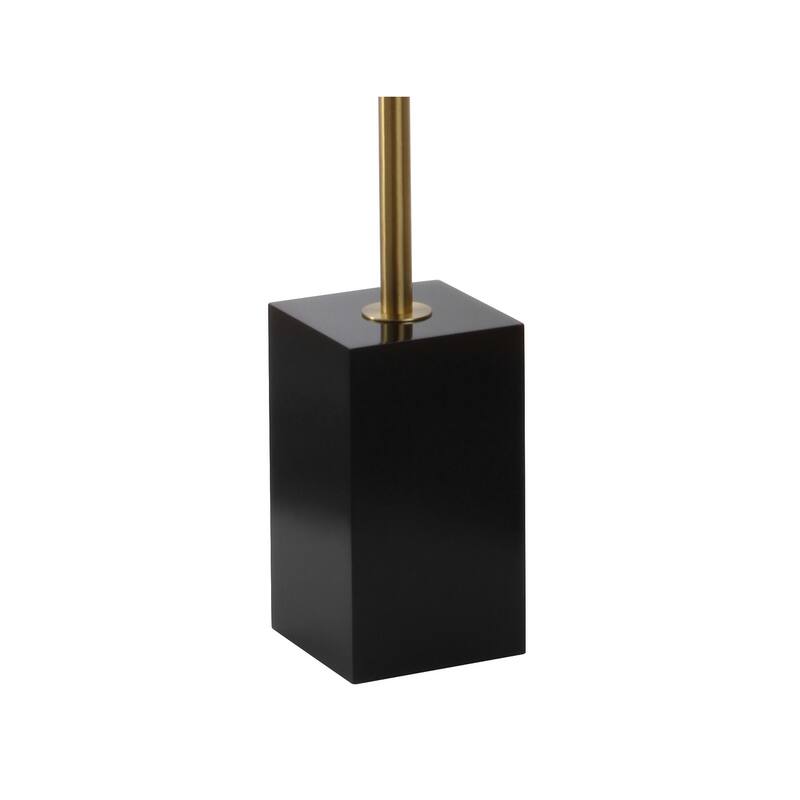 Oskar 65" Adjustable Height LED Floor Lamp, Brass/Black by JONATHAN Y - Black/Brass Gold - 55-65" H x 16" W x 16" D