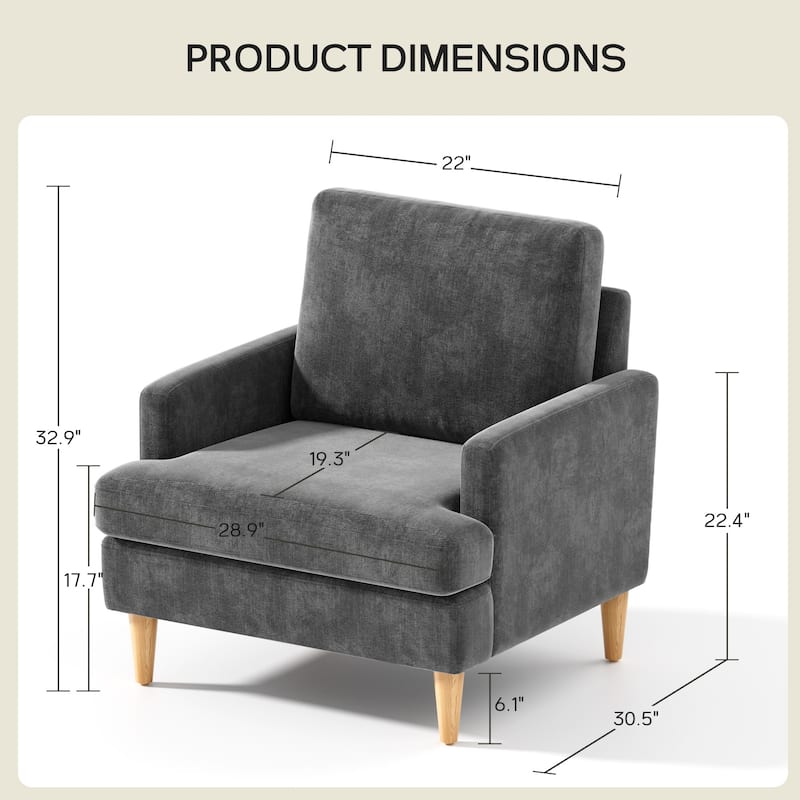 set of 2 Accent Chair for Bedroom Living Room with Wood Legs