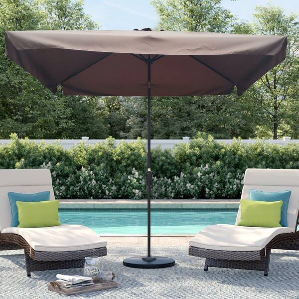 chocolate patio umbrella 10 ft. Steel Rectangular Outdoor Market Patio Umbrella,Chocolate - Bed Bath  & Beyond