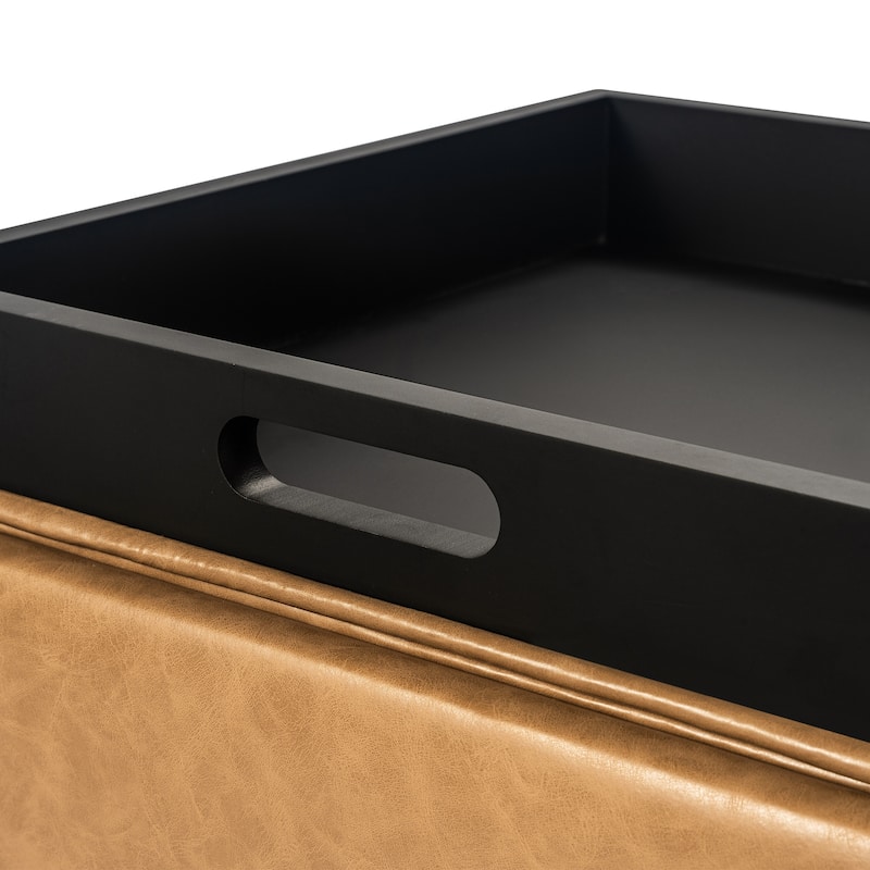 Adeco Storage Ottoman With Tray