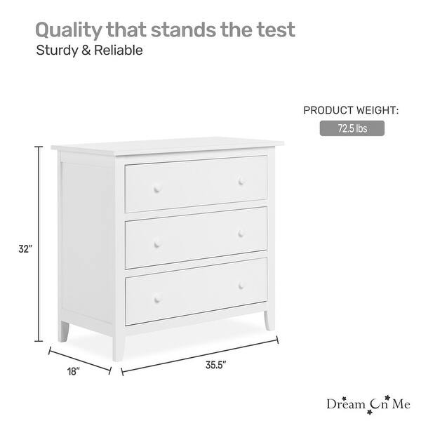 Dream On Me Universal 3 Drawer Chest - White