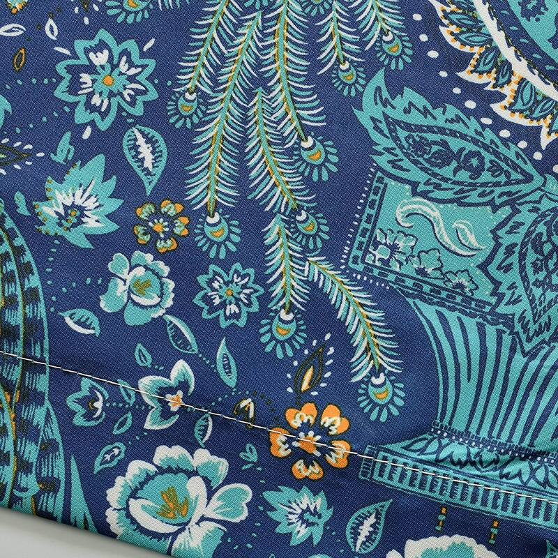 Porch & Den Raynard Floral Peacock Blackout Window Valance