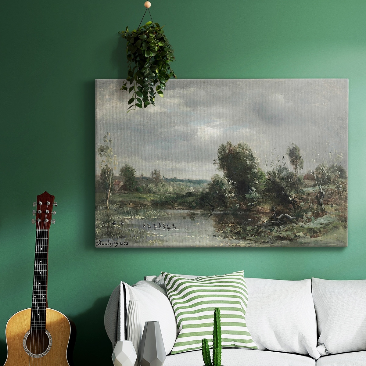 Vintage Landscape -DXXXII -Gallery Wrapped Canvas - Bed Bath