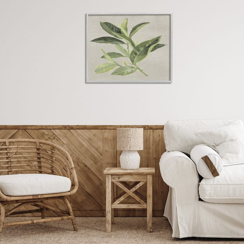 Stupell Green Tea Plant Leaf Framed Giclee Art Design By Lanie Loreth