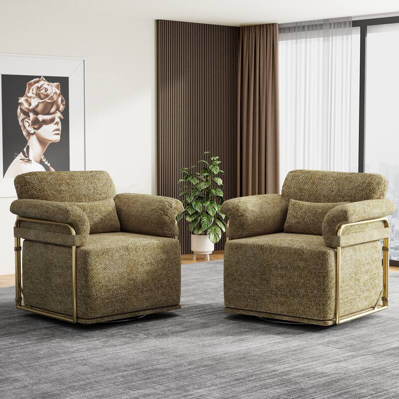 360 Degree Swivel Accent Sofa Chair Lounge Wide Upholstered Reading Chair