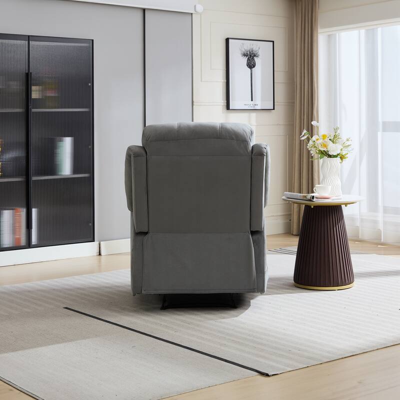 Steph Plush Transitional Upholstered Manual Recliner Chair