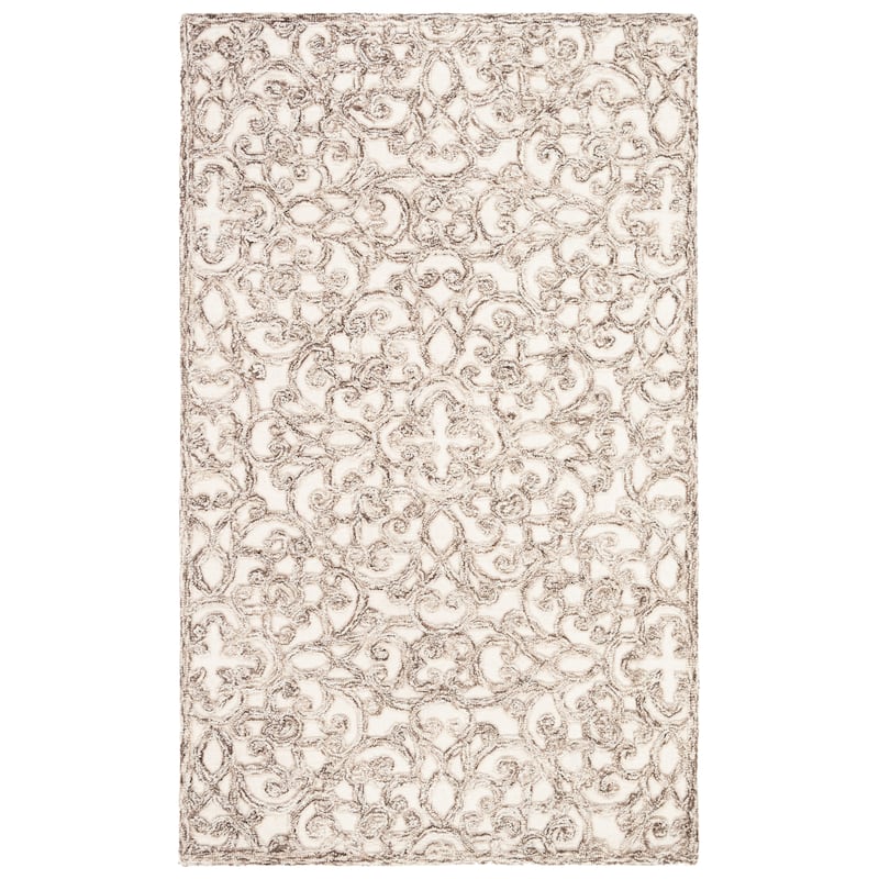 SAFAVIEH Handmade Trace Megane Modern Wool Rug - 2' x 3' - Brown/Ivory
