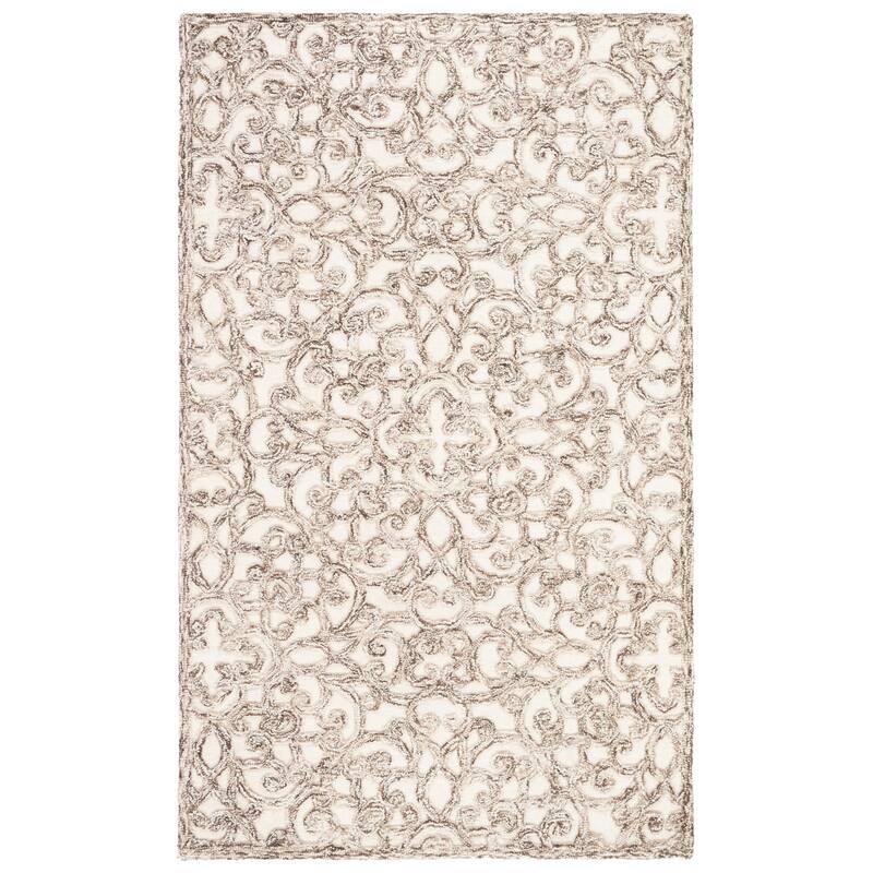 SAFAVIEH Handmade Trace Racheal Modern Wool Rug - 2' x 3' - Brown/Ivory