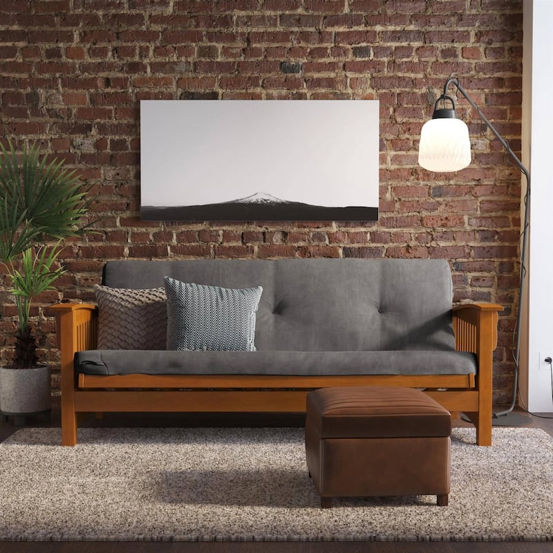 Full Size Futon Mattress 6” Thick Plush Foldable Cushion for Living Room and Guest Room