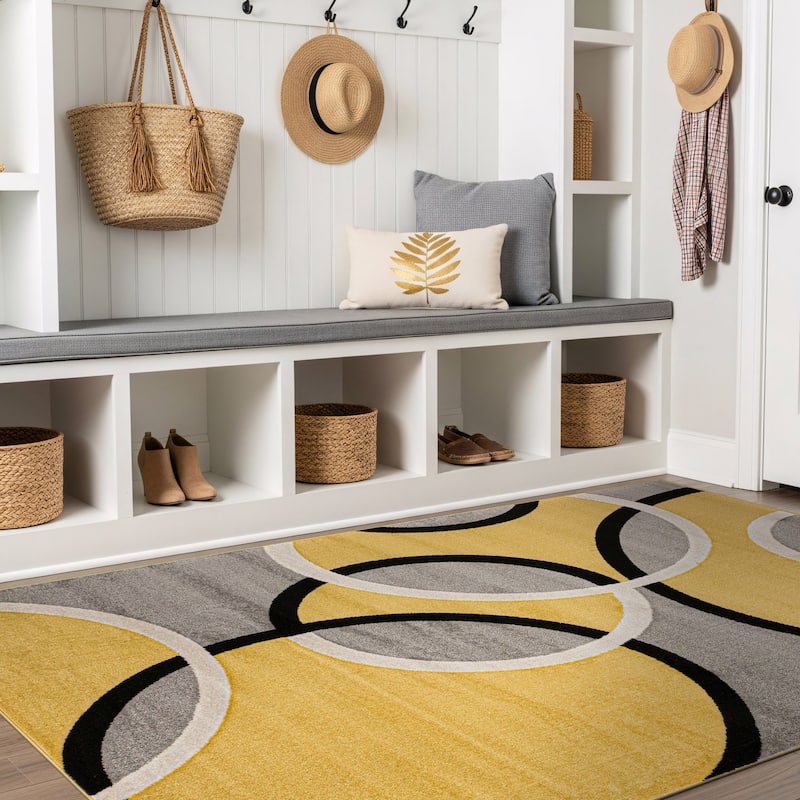 World Rug Gallery Modern Abstract Circles Area Rug